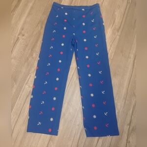 Vintage Nautical Polyester Printed High Waisted Pants